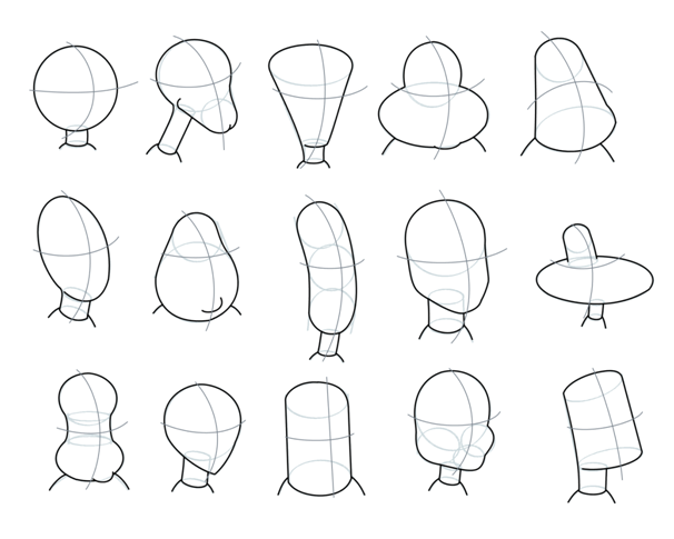 cartoon head shapes