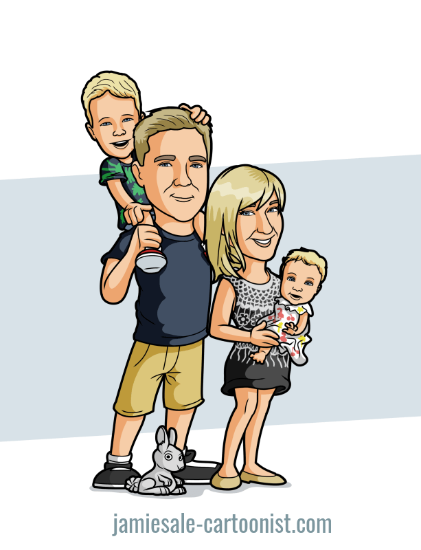 caricature-family - Cartoonist For Hire