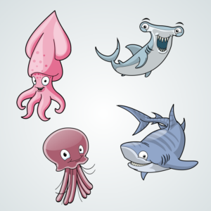 Cartoon Sea Creatures Fish